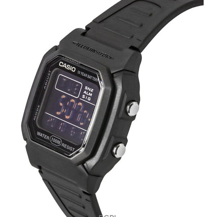 Reloj Casio Digital negro con doble hora y correa de resina de cuarzo W-800H-1BV 100M para hombre