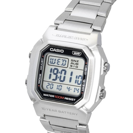 Reloj Casio digital de cuarzo con pulsera de acero inoxidable W-800HD-1AV 100M para hombre