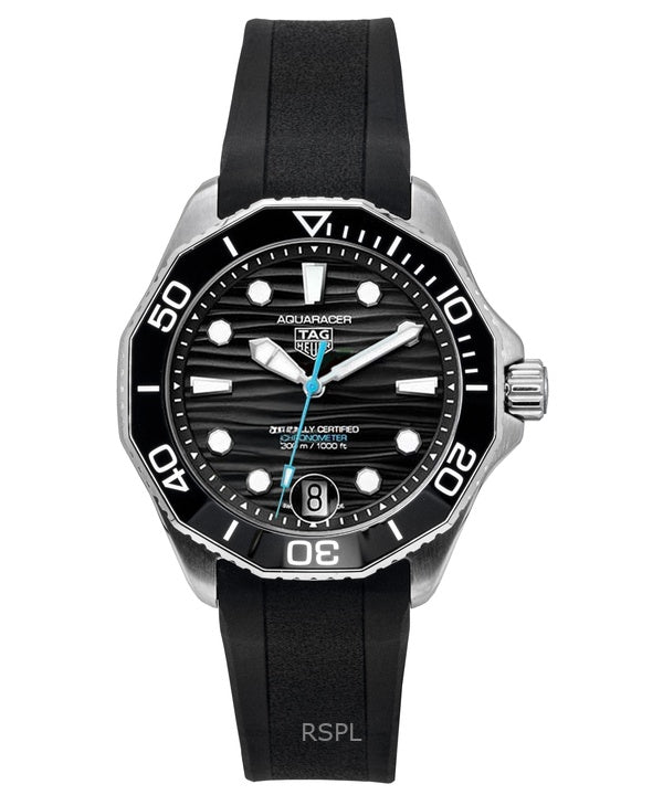 Reloj automático Tag Heuer Aquaracer para hombre, correa de caucho, esfera negra, WBP5110.FT6257, 300 m