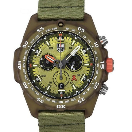 Luminox Bear Grylls Survival ECO Master Cronógrafo Esfera verde Cuarzo Diver',s XB.3757.ECO 200M Reloj para hombre