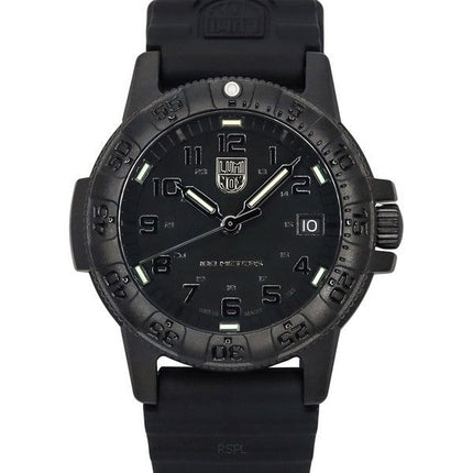 Luminox Leatherback SEA Turtle Correa de silicona Esfera negra Cuarzo XS.0301.BO.L 100M Reloj para hombre