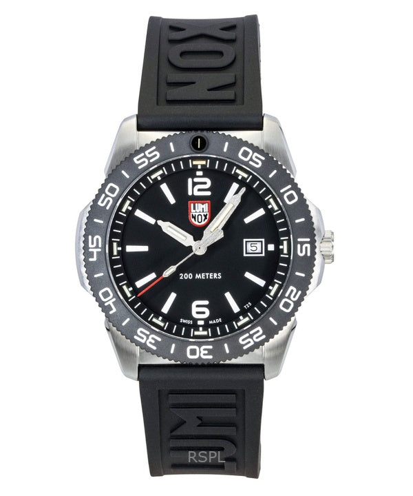 Reloj de buceo Luminox Pacific Diver XS.3121.1 para hombre, con correa de caucho, esfera negra y movimiento de cuarzo, resistente al agua hasta 200 metros.