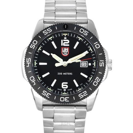 Reloj Luminox Pacific Diver de acero inoxidable con esfera negra y cuarzo XS.3122 200M para hombre
