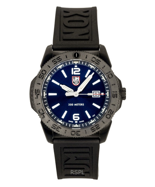 Reloj de buceo Luminox Pacific Diver XS.3123.B para hombre, 200 m, con correa de caucho y esfera azul con efecto rayos de sol.