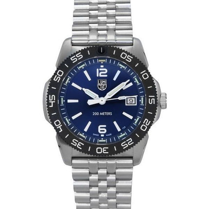 Luminox Pacific Diver Ripple - Reloj de cuarzo XS.3123M.SET.1 con esfera azul y acero inoxidable para hombre, 200 m, con correa