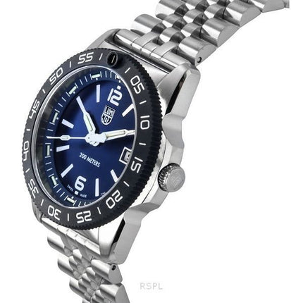 Luminox Pacific Diver Ripple - Reloj de cuarzo XS.3123M.SET.1 con esfera azul y acero inoxidable para hombre, 200 m, con correa