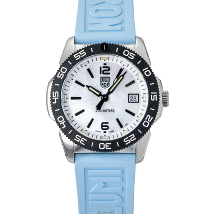 Reloj de buceo Luminox Pacific Diver Ripple XS.3124M, unisex, con correa de caucho, esfera de nácar y movimiento de cuarzo, resistente al agua hasta 200 metros.