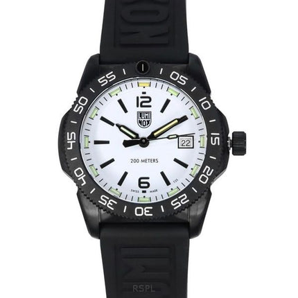 Reloj para hombre Luminox Pacific Diver Ripple con correa de caucho y esfera blanca de cuarzo XS.3127M 200M