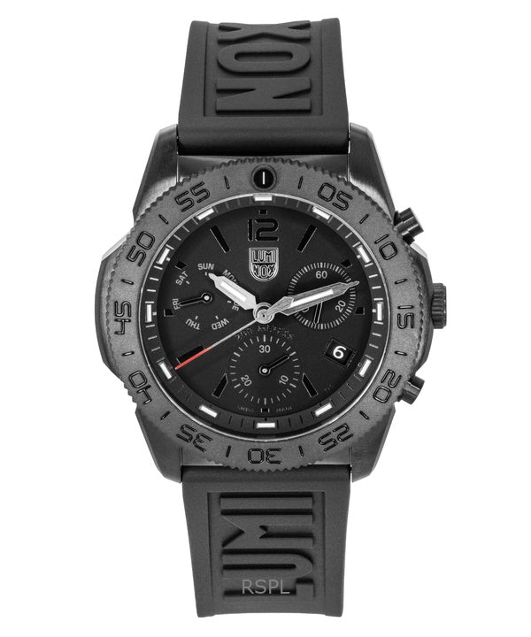 Reloj Luminox Pacific Diver con cronógrafo de cuarzo, correa de caucho y esfera negra XS.3141.BO.1, 200 m, para hombre