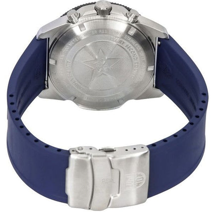 Reloj para hombre Luminox Pacific Diver cronógrafo con correa de caucho azul marino y esfera negra de cuarzo Diver's XS.3143