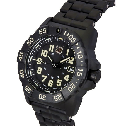 Reloj Luminox Navy SEAL 3500 de acero inoxidable militar con esfera negra, cuarzo, para buceo, XS.3510, 200 m, para hombre