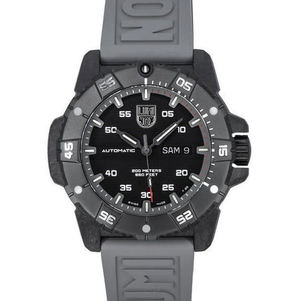 Luminox Master Carbon SEAL Correa de caucho gris Esfera negra Reloj automático suizo Diver's XS.3862 200M para hombre