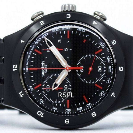 Swatch Irony negro revestido reloj Unisex de cuarzo Chorongraph YCB4019AG