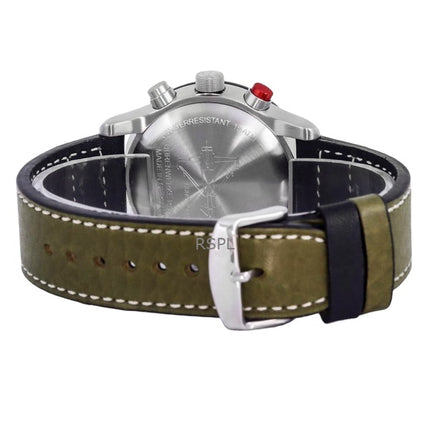 Zeppelin Eurofighter Cronógrafo Correa de cuero Beige Dial Cuarzo 7298-5 72985 100M Reloj para hombre