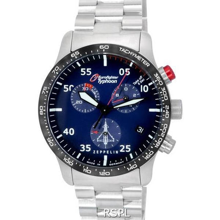 Zeppelin Eurofighter Cronógrafo Esfera azul Cuarzo 7298M-3_SET 7298M3_SET 100M Reloj para hombre con juegos de bandas