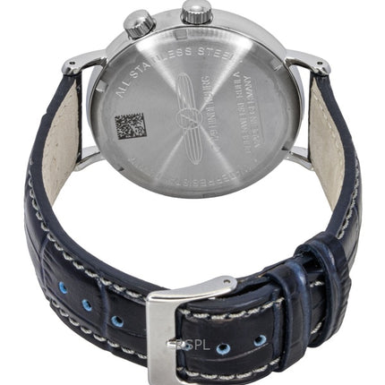 Reloj Zeppelin Hindenburg 80441 para hombre, correa de piel azul, esfera blanca, cuarzo