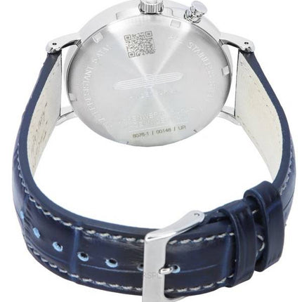 Reloj Zeppelin LZ 129 Hindenburg reacondicionado con correa de cuero, fase lunar, esfera blanca, cuarzo 80761 para hombre