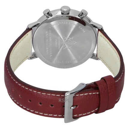 Zeppelin LZ129 Hindenburg Cronógrafo Correa de cuero vegano Esfera roja Solar 80862N Reloj para hombre