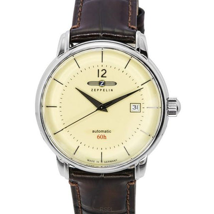 Zeppelin LZ 120 Bodensee Correa de cuero Beige Dial Automático 81605 Watch de Men es