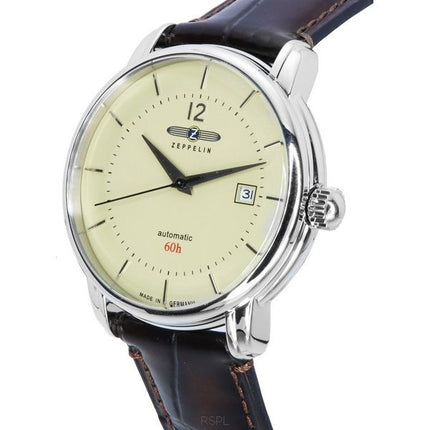 Zeppelin LZ 120 Bodensee Correa de cuero Beige Dial Automático 81605 Watch de Men es