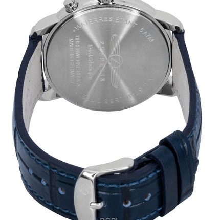 Reloj Zeppelin Friedrichshafen de cuarzo con correa de piel azul y esfera azul 85363 para hombre