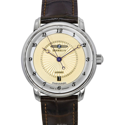 Reloj Zeppelin Friedrichshafen 85565 automático para hombre con correa de piel y esfera dorada