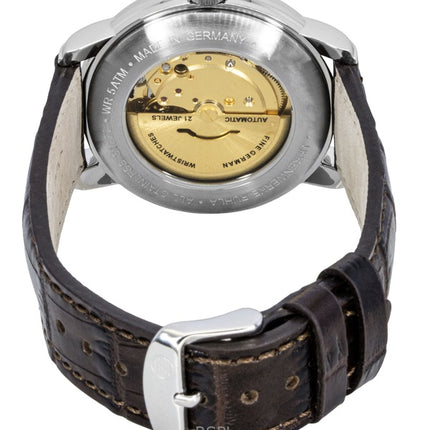 Reloj Zeppelin Friedrichshafen 85625 para hombre, automático, con correa de piel marrón y esfera dorada