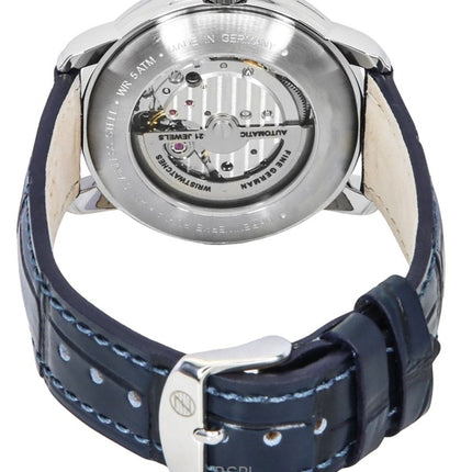 Reloj Zeppelin Friedrichshafen automático para hombre, correa de piel, esfera azul con corazón abierto, 85663