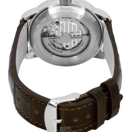 Reloj Zeppelin Friedrichshafe 85665 para hombre, automático, con correa de piel marrón y esfera dorada.