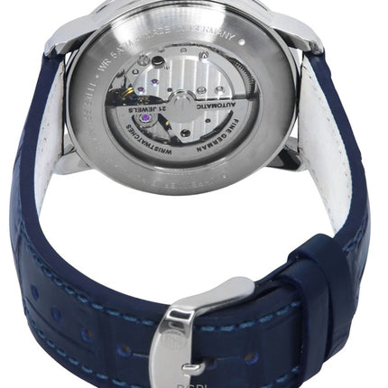 Reloj Zeppelin Friedrichshafen con correa de piel y esfera azul, automático, 85683, para hombre