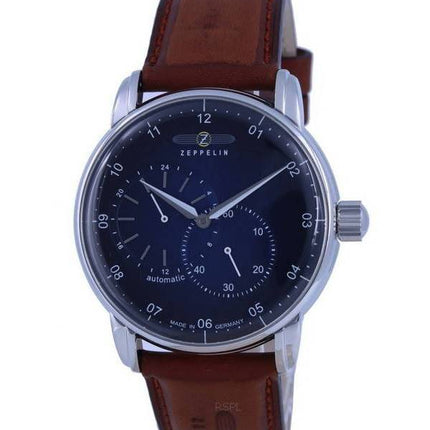 Reloj Zeppelin New Captain's Line 8662-3 86623 para hombre, automático, esfera azul, correa de piel, reacondicionado