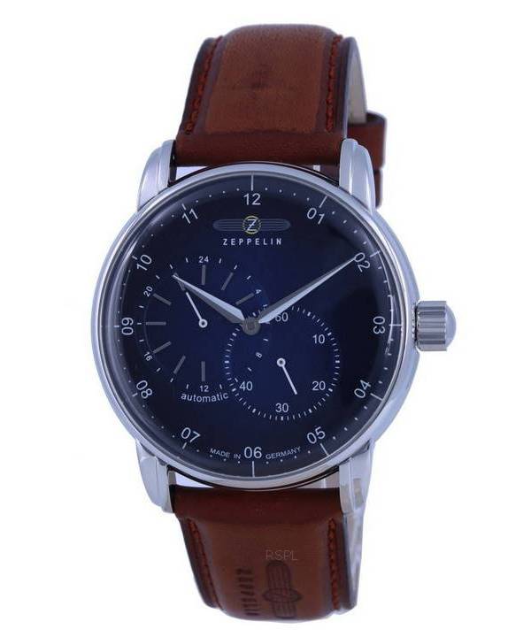 Reloj Zeppelin New Captain's Line 8662-3 86623 para hombre, automático, esfera azul, correa de piel, reacondicionado