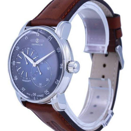 Reloj Zeppelin New Captain's Line 8662-3 86623 para hombre, automático, esfera azul, correa de piel, reacondicionado