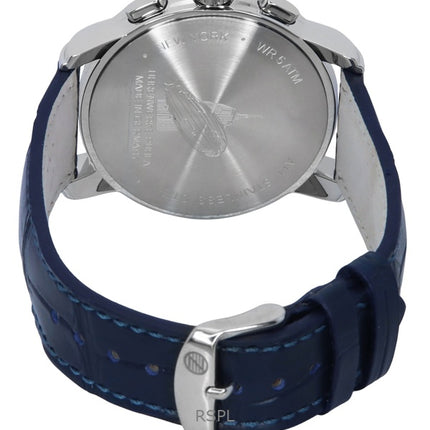 Reloj Zeppelin New York Cronógrafo con correa de piel y esfera blanca de cuarzo 88781 para hombre