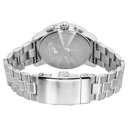 Reloj Zeppelin New York Cronógrafo de acero inoxidable con esfera blanca de cuarzo 8878MB4 para hombre