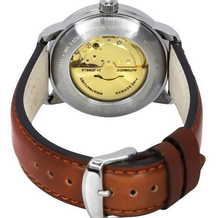 Reloj Zeppelin Mediterranee 1921 con correa de cuero y esfera beige automático 96645 para hombre