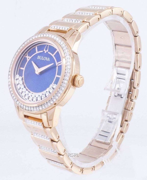 Bulova cristal TurnStyle 98 L 247 cuarzo diamante Acentos Watch de Women