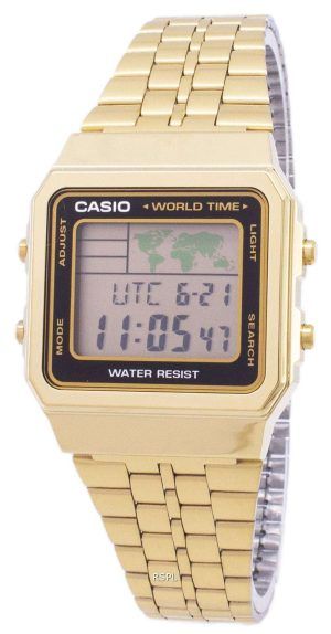 Reloj Casio Digital acero inoxidable mundo tiempo A500WGA-1DF A500WGA-1 de los hombres