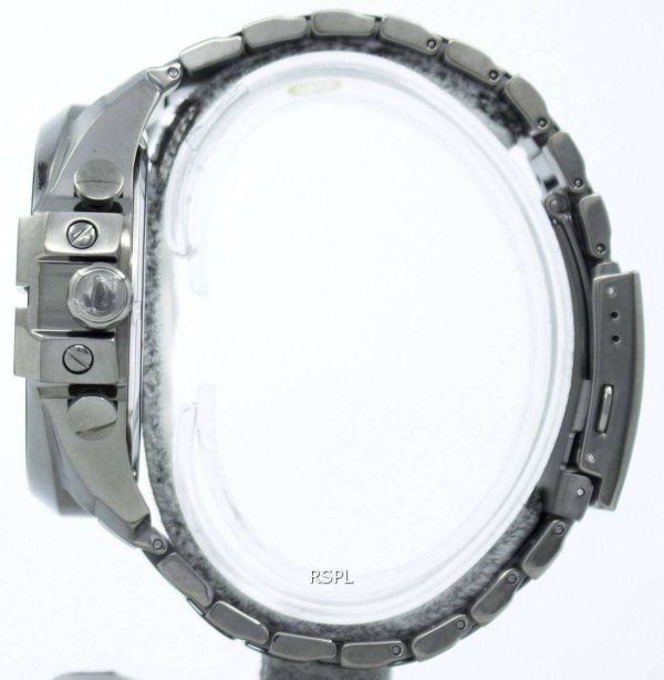 Diesel Mega jefe Cuarzo Cronógrafo Dial gris negro IP DZ4282 reloj de hombres