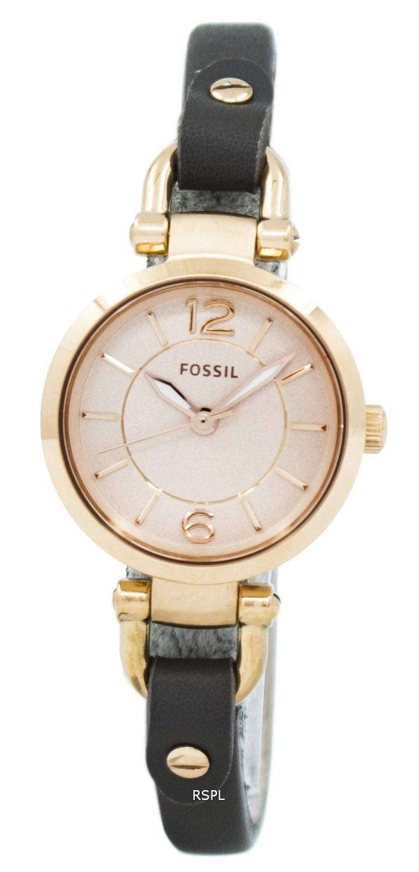 Fósiles Georgia Rose Dial cuero gris ES3862 reloj de mujeres