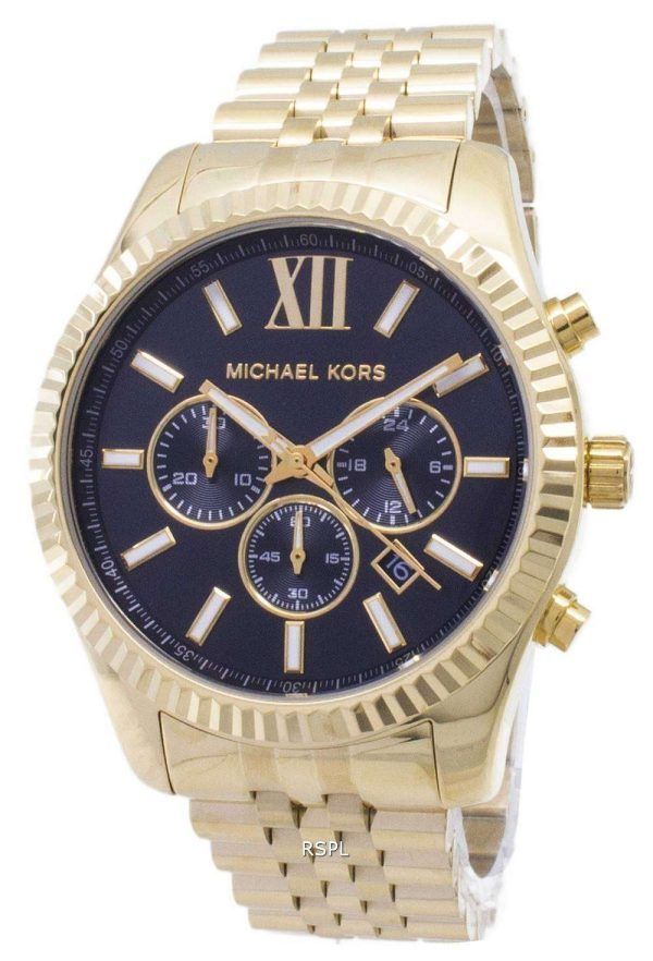 Reloj Michael Kors Lexington Chronograph Dial negro dorado MK8286 de los hombres