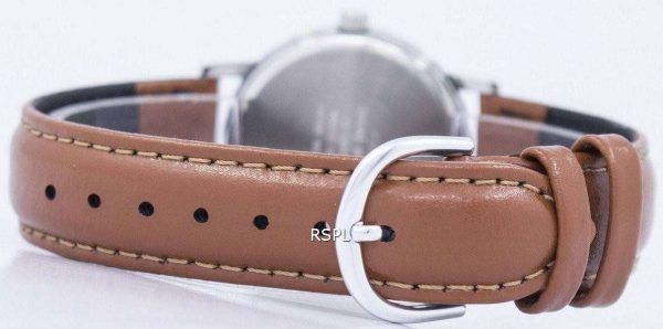 Reloj Casio cuarzo Dial de plata marrón cuero MTP-1095E-7BDF MTP-1095E-7B de los hombres