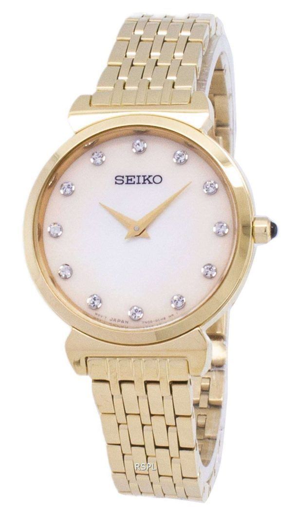 Acentos de diamante de cuarzo Seiko SFQ802 SFQ802P1 SFQ802P Watch de Women