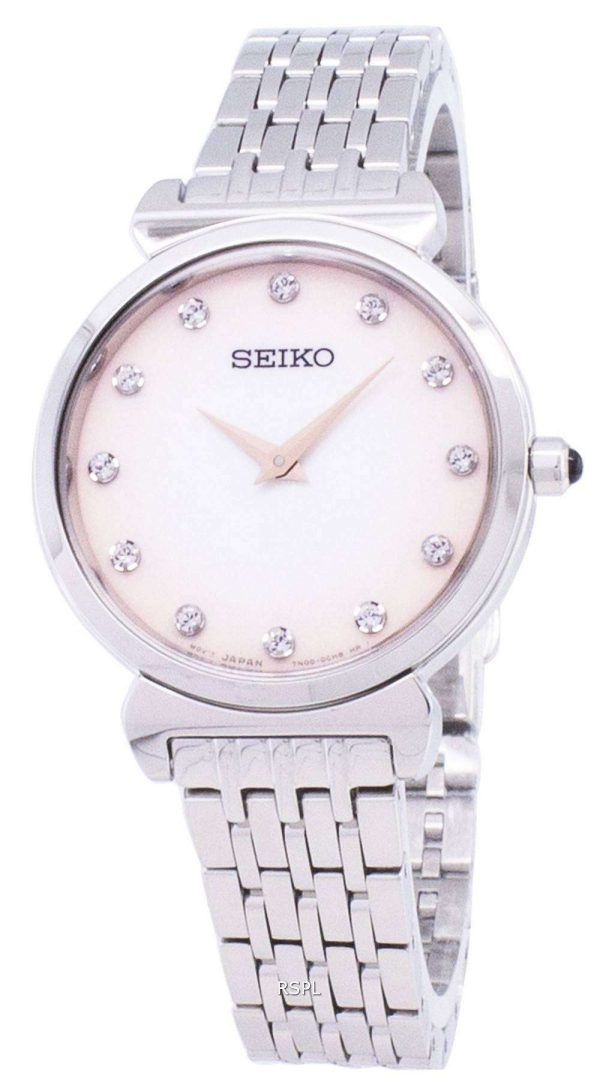 Acentos de diamante de cuarzo Seiko SFQ803 SFQ803P1 SFQ803P Watch de Women