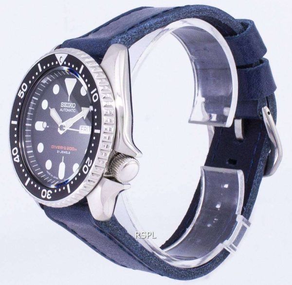 200M Jap√≥n de Automatic Seiko SKX007J1 LS13 Diver de cuero azul correa Watch de Men
