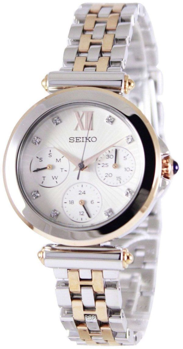 Reloj Seiko multifunción dos tono cristales SKY700P1 SKY700P de las mujeres