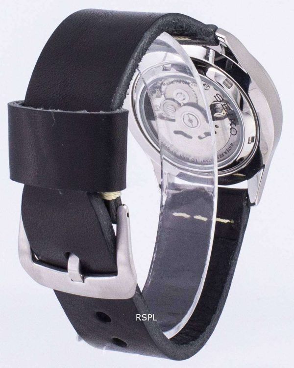 Seiko 5 Sports SNZG07J1 LS13 militares Jap√≥n hecho reloj de hombres de la correa de cuero negro