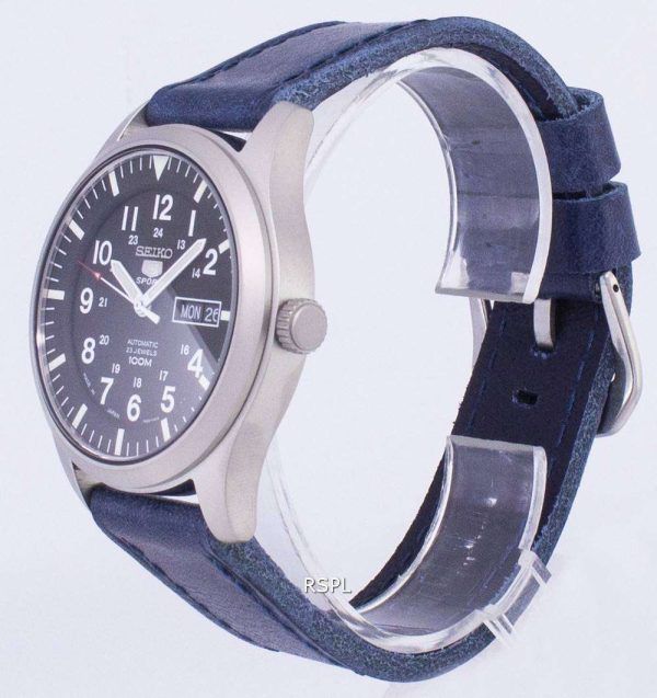 Seiko 5 Sports SNZG15J1 LS13 Jap√≥n de reloj de los hombres de la correa de cuero azul oscuro