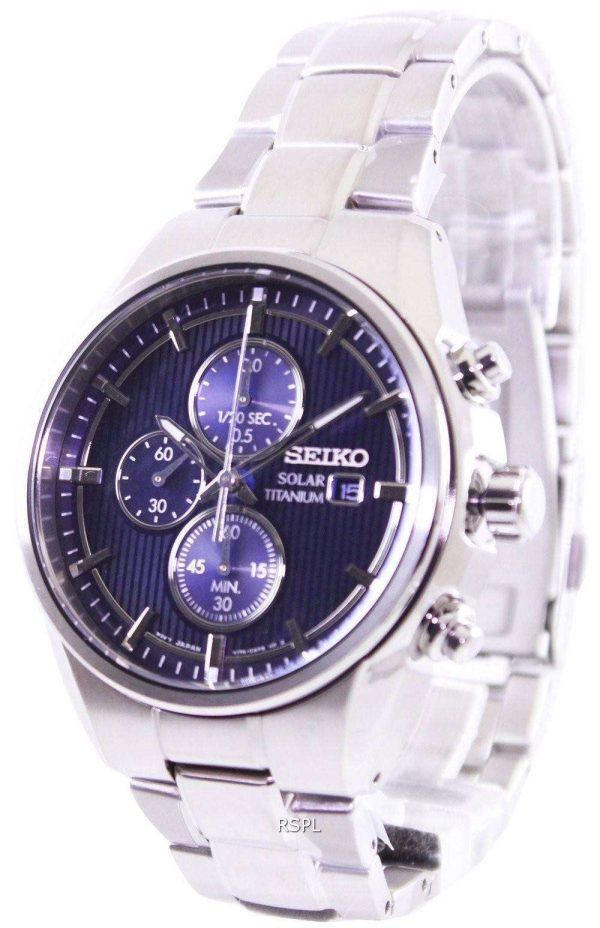 Reloj Seiko titanio Solar Cronógrafo SSC365 SSC365P1 SSC365P de los hombres