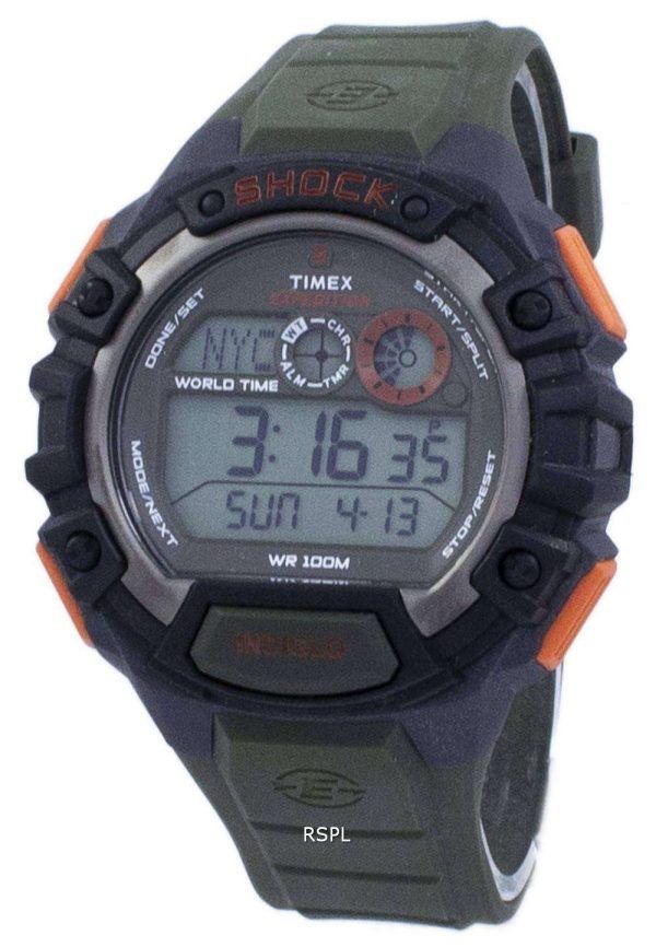 Reloj Timex Expedition Shock mundo tiempo Indiglo Digital T49972 de los hombres